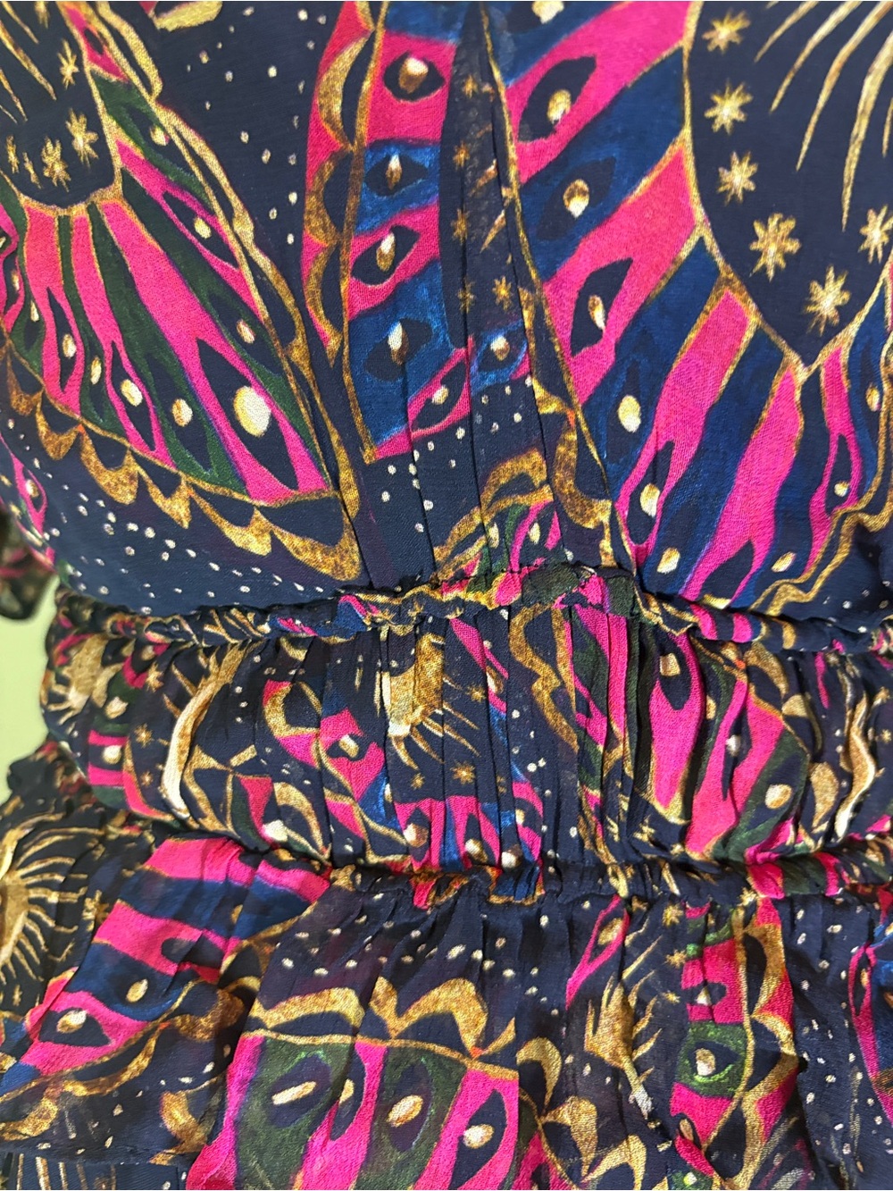 Farm Rio Butterfly Sky Tiered Maxi Dress. Medium NWT - Picture 5 of 15